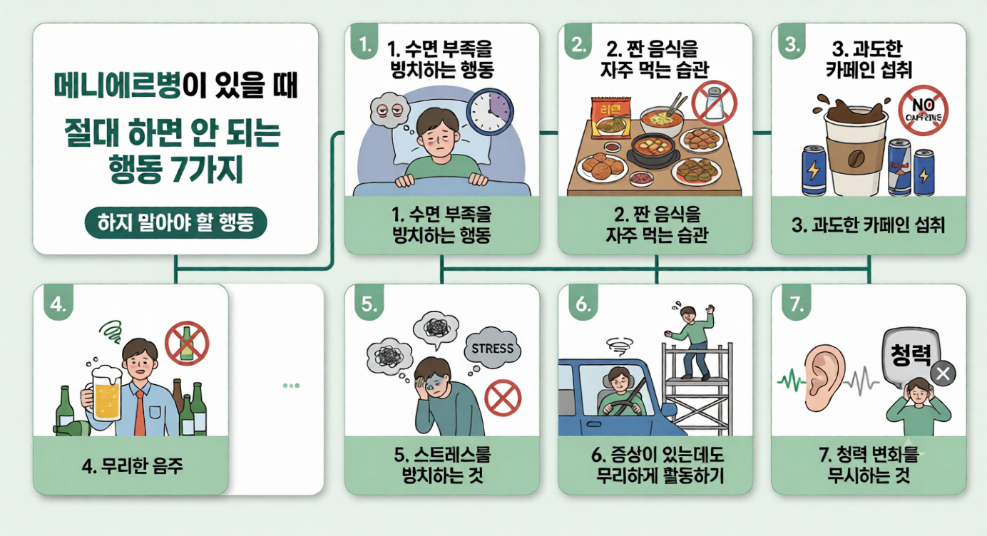 메니에르병이 있을 때 절대 하면 안 되는 행동 7가지